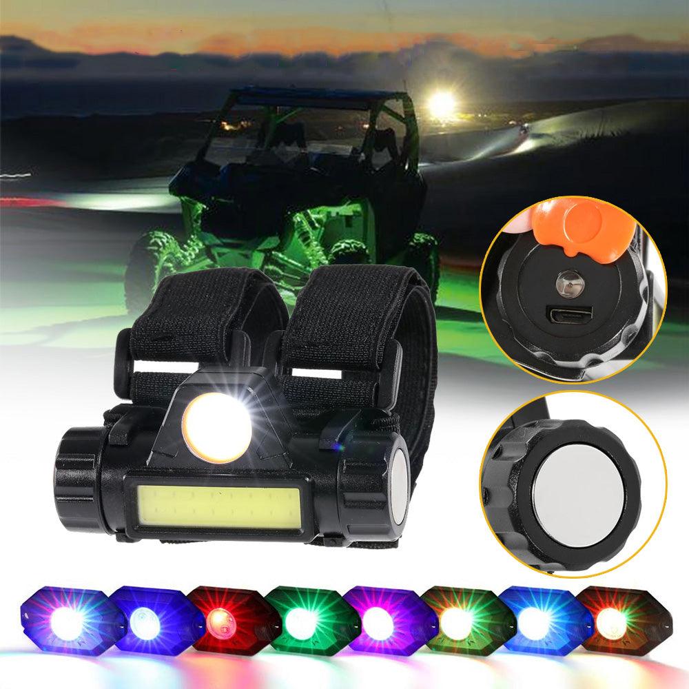 Dome Light UTV Interior Light Universal Roll Bar Cage Mount + RGB LED Rock Light Set for Polaris, Can-Am, UTV, ATV, Off-road Vehicle