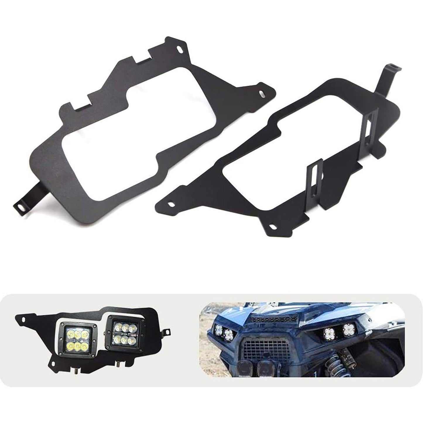 3 Inch LED Pods Light Spot/Flood Beam with Wiring Harness & LED Pod Lights Mounting Brackets Combo for 2014-2021 Polaris RZR 900 1000 & TURBO RI