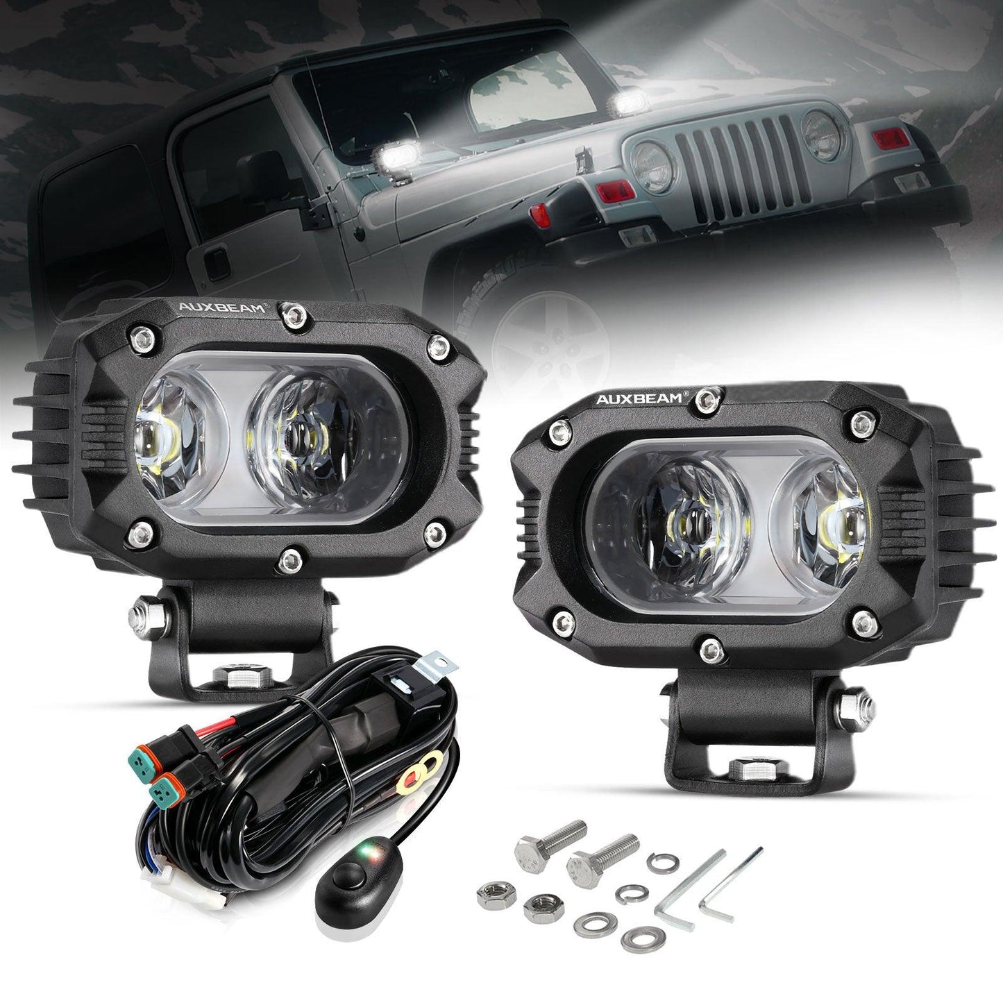 R4 Series 4 Inch 60W Lentille Corrugée 120° LED Pods