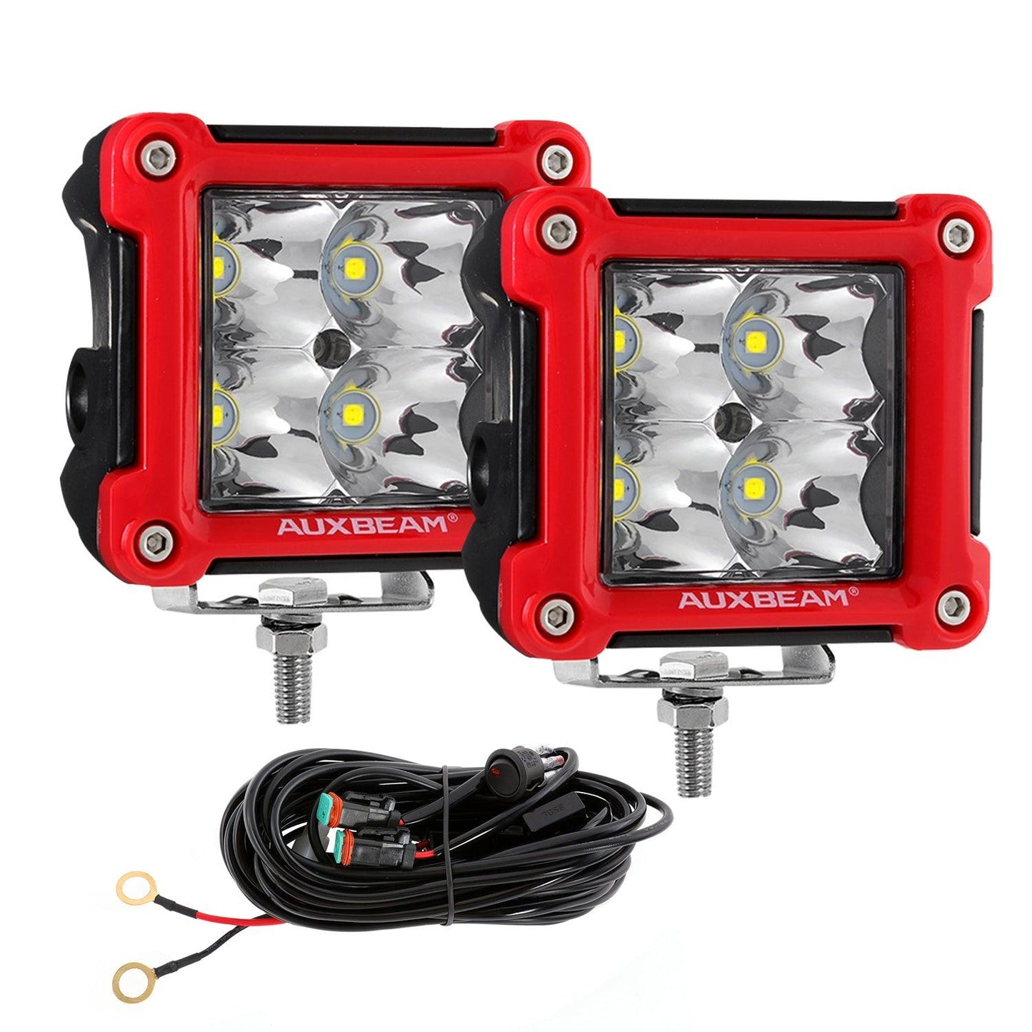 3 Pouces 40W Spot/Flood Beam LED Pods Light et Supports Universels