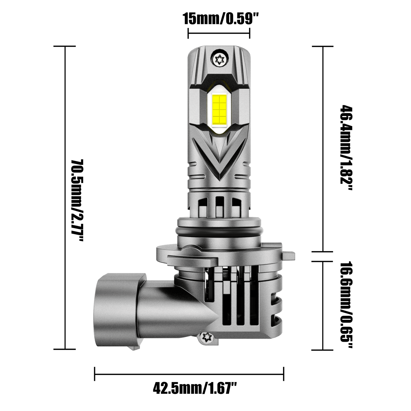 🆕9005+9006/HB4 LED Headlight Bulbs Q25S Series 1:1 Mini Size 90W 24000LM 6500K Cool White | 4 bulbs