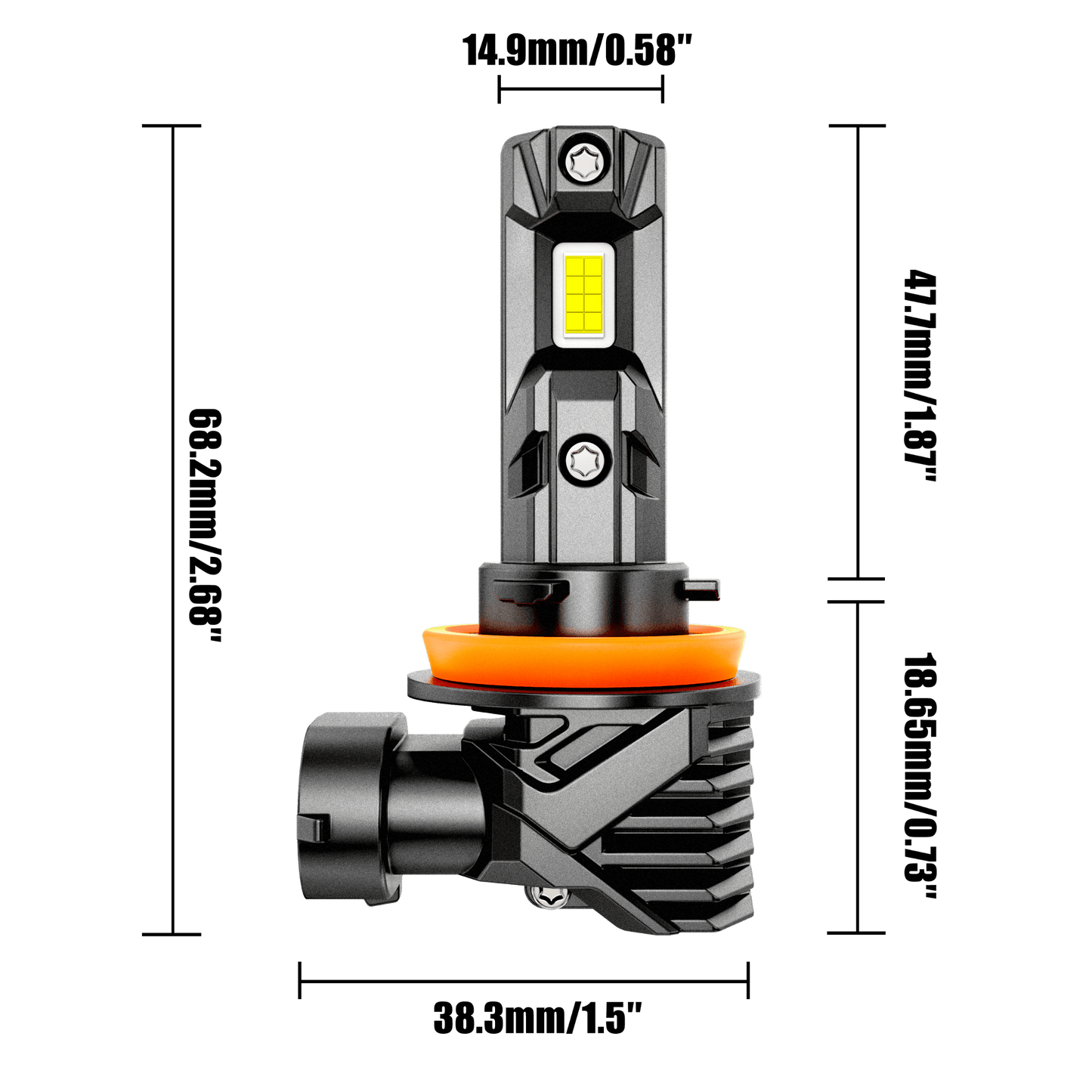 🆕Bombillas LED para faros delanteros/luces antiniebla serie Q15 inalámbricas y sin ventilador 18000LM 60W 6500K blanco frío