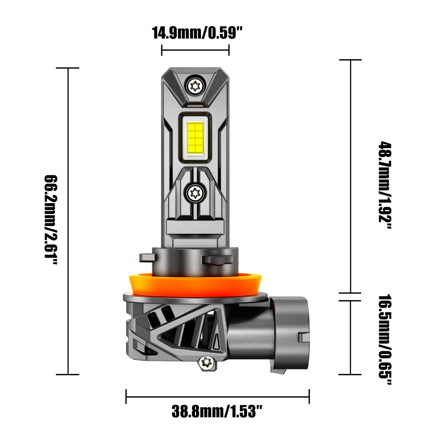 🆕H11+H11 LED Headlight Bulb 90W 22000LM Q26S Series 1:1 Same OEM Size 6500K Cool White | 4 Bulbs