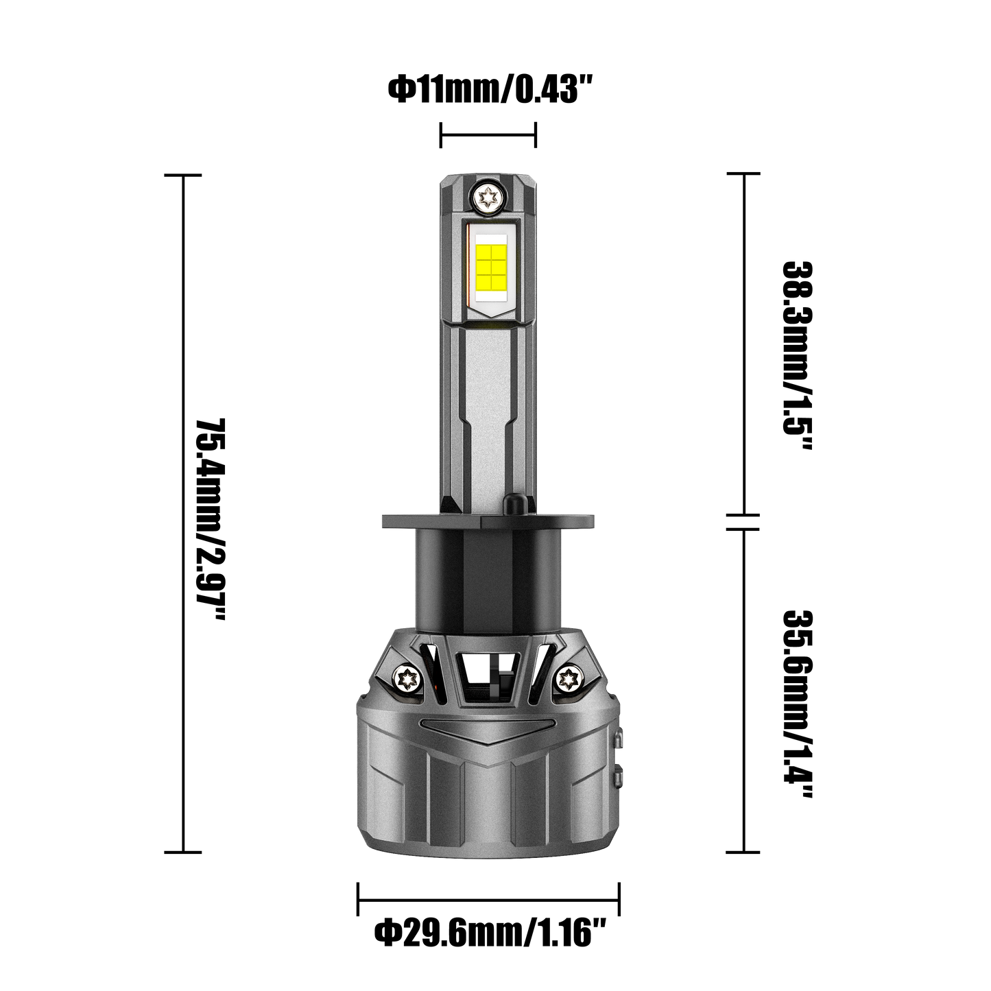 🆕H1 LED Headlight Bulbs 100W 22000LM F18 Series 1:1 Mini Size 6500K Cool White | 2 Bulbs