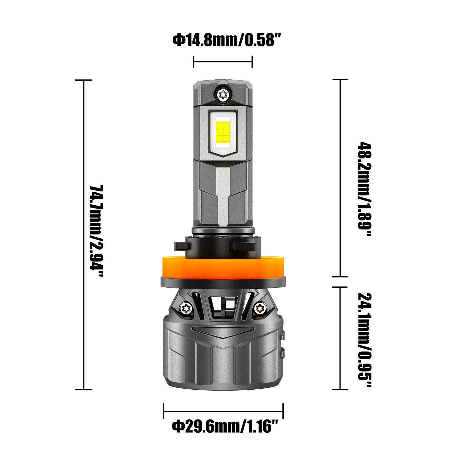 🆕H11+H11 LED Headlight Bulbs 100W 22000LM F18 Series 1:1 Mini Size 6500K Cool White | 4 Bulbs