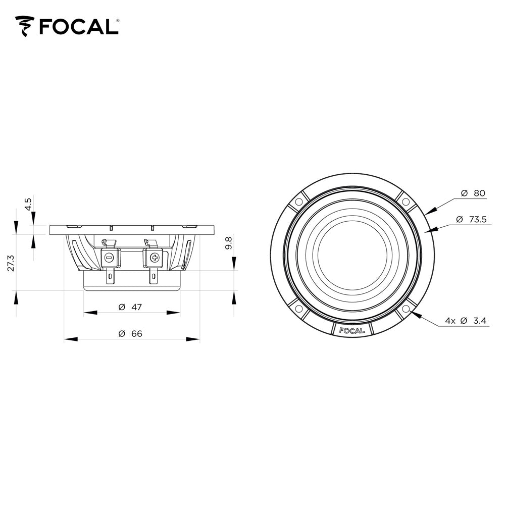 FOCAL Mittelton-Lautsprecher K2 POWER M-Serie, 8cm (Stück)