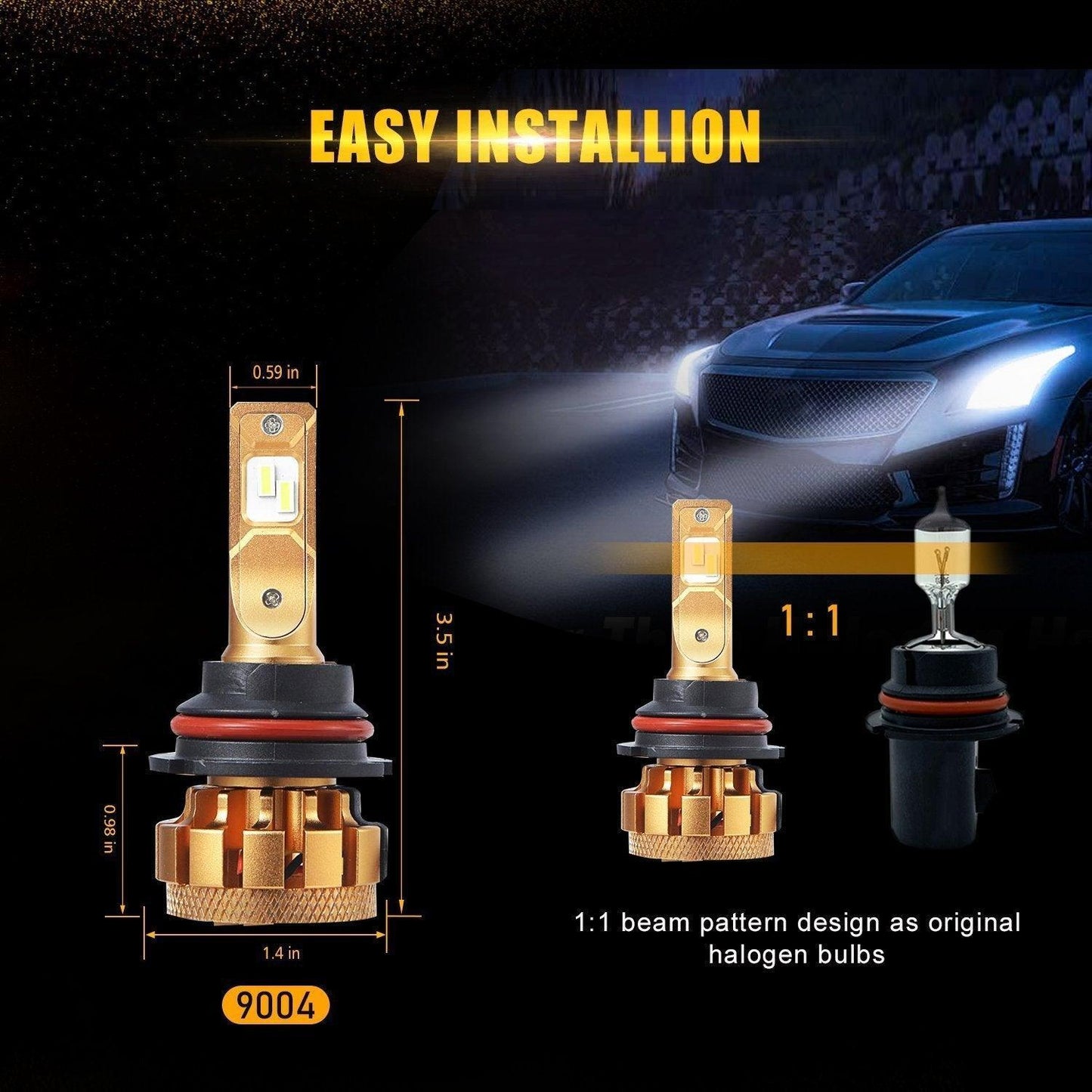 Para Dodge Ram 2500 2000-2001 (con 4 faros) Serie F-16 Plus Bombillas LED Canbus integradas de grado automotriz 14000LM Paquete de haz alto y bajo