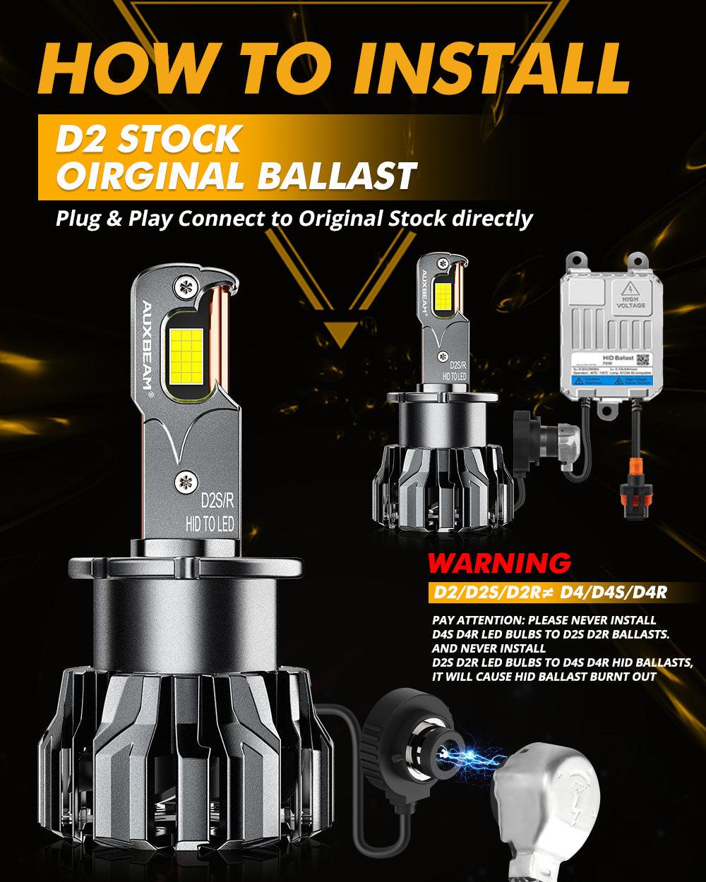 🆕D2 D2S D2R LED Headlight Bulbs 70W 22000LM D-PRO Series HID Replacement 6500K Cool White | 2 Bulbs