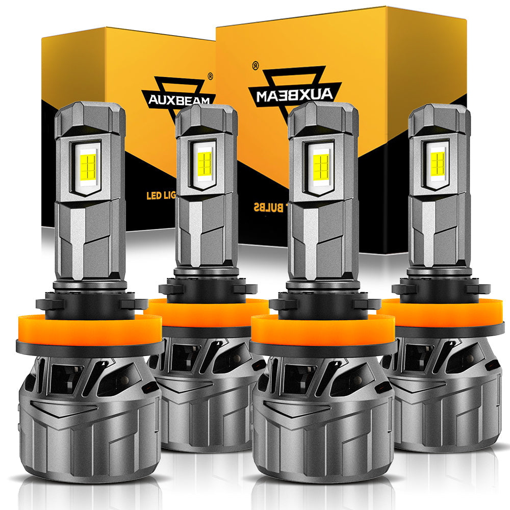 🆕H11+H11 LED Headlight Bulbs 100W 22000LM F18 Series 1:1 Mini Size 6500K Cool White | 4 Bulbs