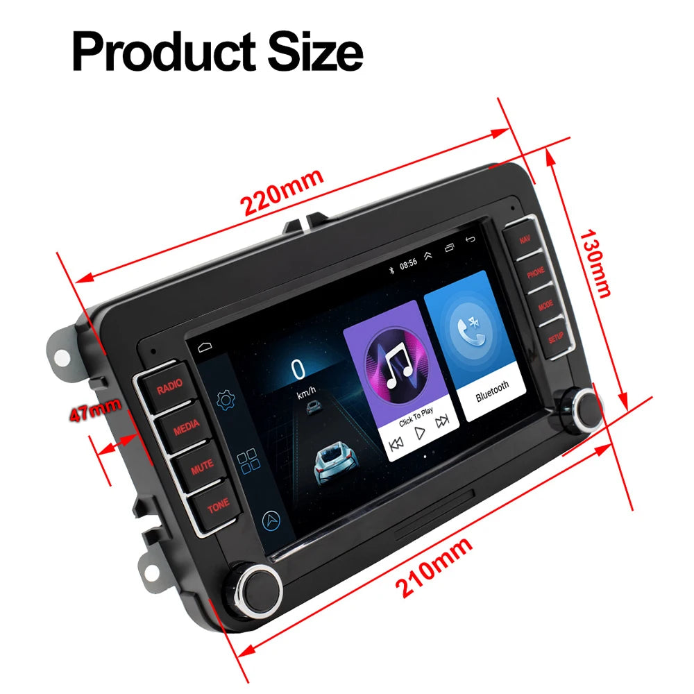 2 Din Car Radio Android11 Car Multimedia Player GPS WiFi Carplay For Volkswagen Skoda Octavia golf 5 6 touran passat polo Jetta