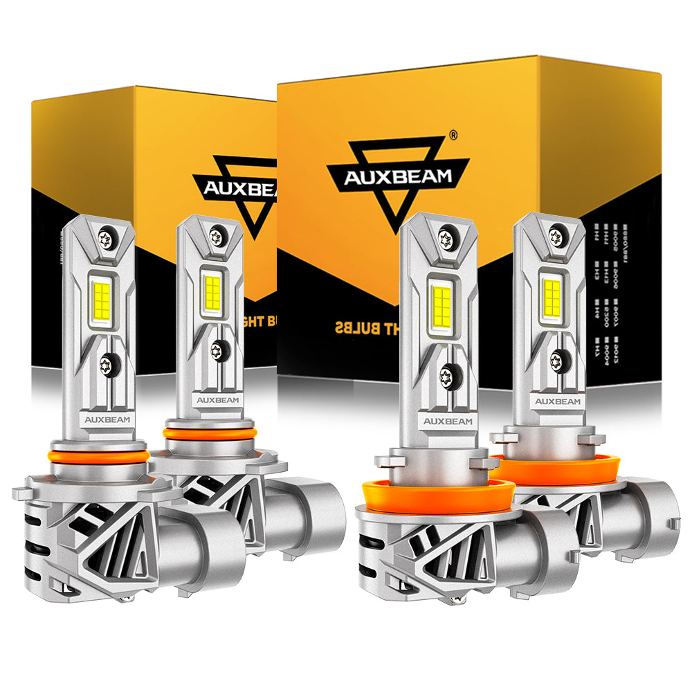 🆕9005+H11 LED Headlight Bulbs 70W 20000LM Q26 Series 1:1 Size Plug-n-Play 6500K Cool White | 4 Bulbs