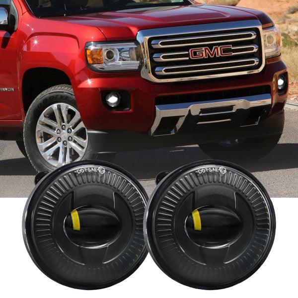 (2pcs/set) 24W Rond LED Noir Phare Brouillard 5202 GMC Canyon 2015 2018