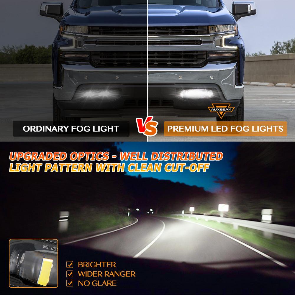 (2pcs/set) 60W Feux Anti-Brouillard LED Homologués pour Chevrolet Silverado 1500/2500 1999 2000 2001 2002