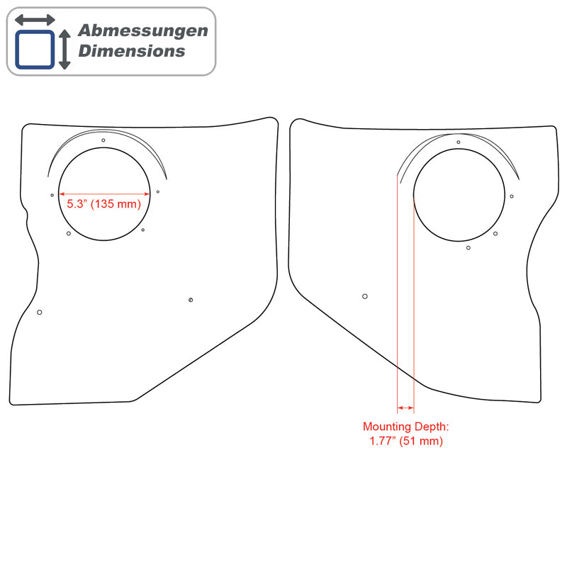 RETROSOUND Kickpanels without S-62 Speakers, Chevrolet (1961-62)