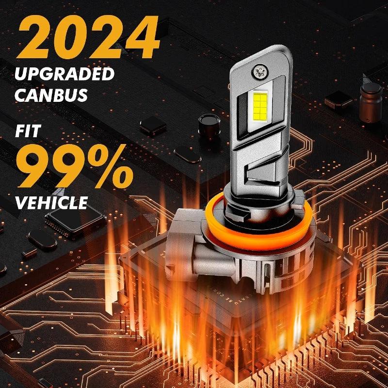 AUXBEAM 70W 20000LM 6500K LED Headlight Bulbs H11/H9/H8 Cool White LED Lamp Bulbs Q25 Series