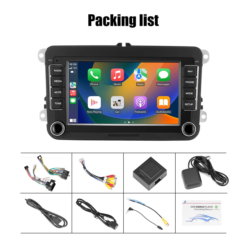 2 Din Car Radio Android11 Car Multimedia Player GPS WiFi Carplay For Volkswagen Skoda Octavia golf 5 6 touran passat polo Jetta