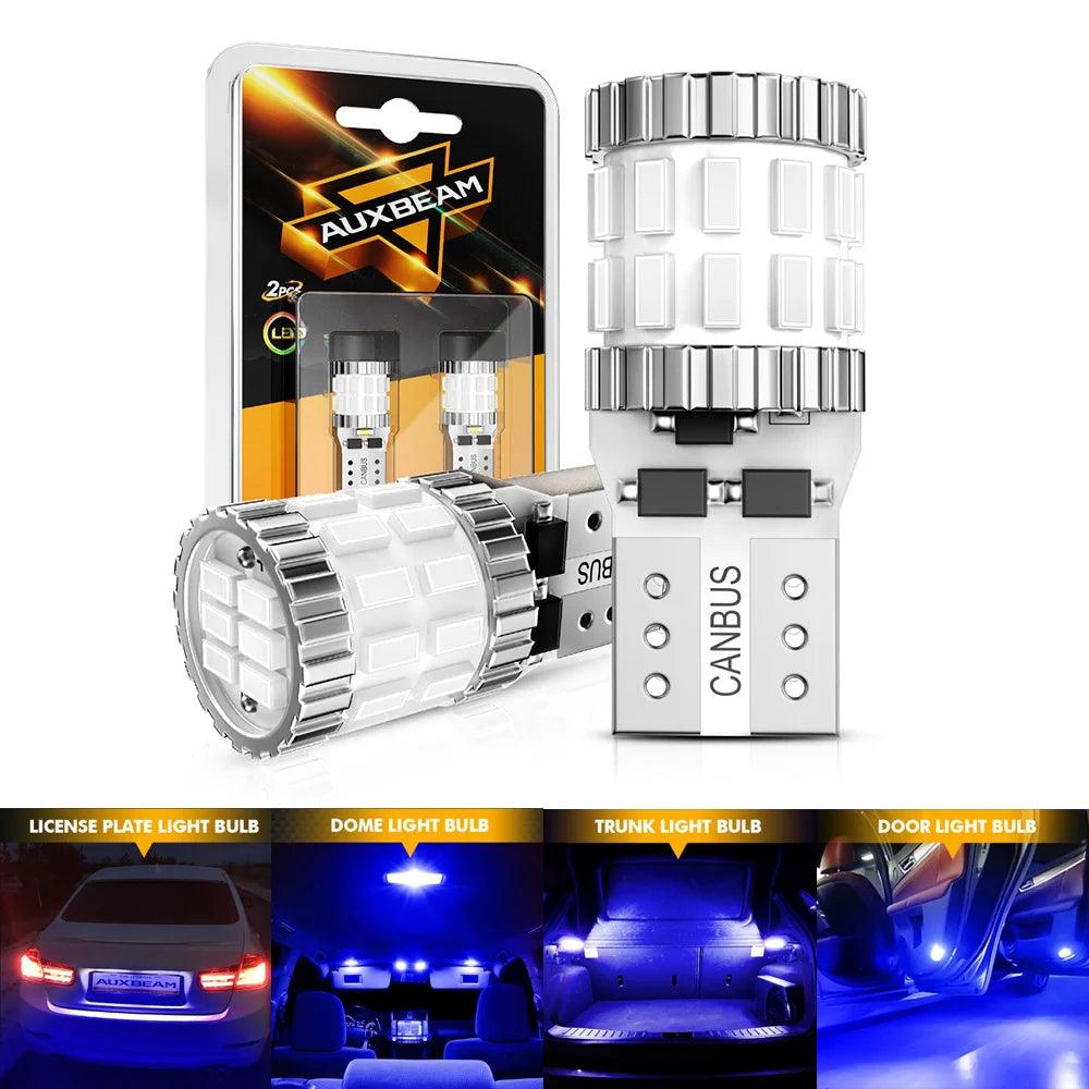 AUXBEAM B1 SERIES 168 2825 W5W T10 LED LICENSE PLATE/SIDE MARKER/INTERIOR LIGHT BULBS 3W 400% BRIGHTER CANBUS ERROR FREE 2Pcs