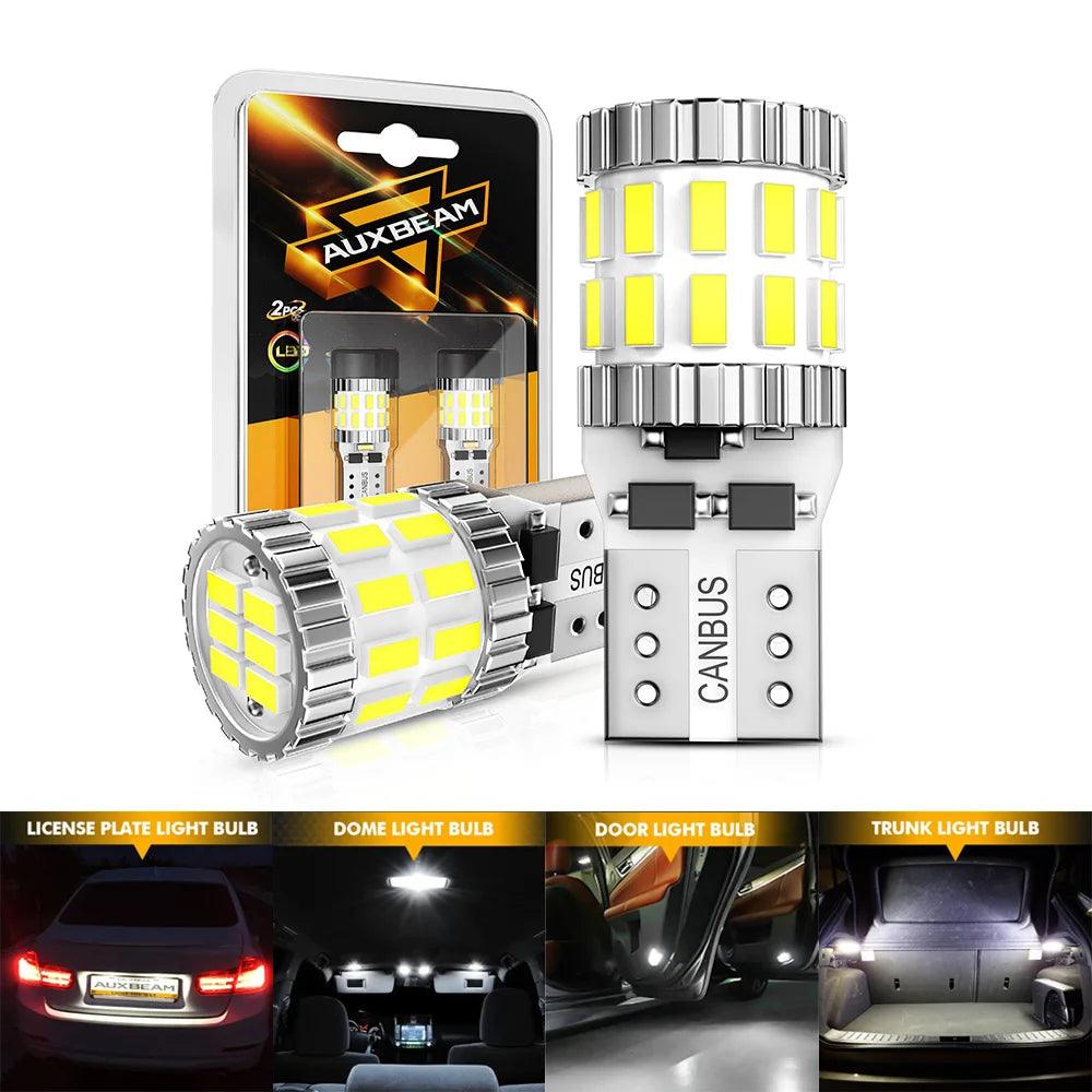 AUXBEAM B1 SERIES 168 2825 W5W T10 LED LICENSE PLATE/SIDE MARKER/INTERIOR LIGHT BULBS 3W 400% BRIGHTER CANBUS ERROR FREE 2Pcs