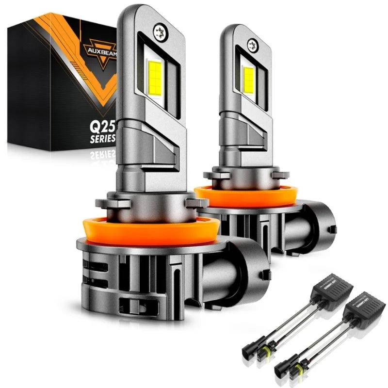 AUXBEAM 70W 20000LM 6500K LED Headlight Bulbs H11/H9/H8 Cool White LED Lamp Bulbs Q25 Series