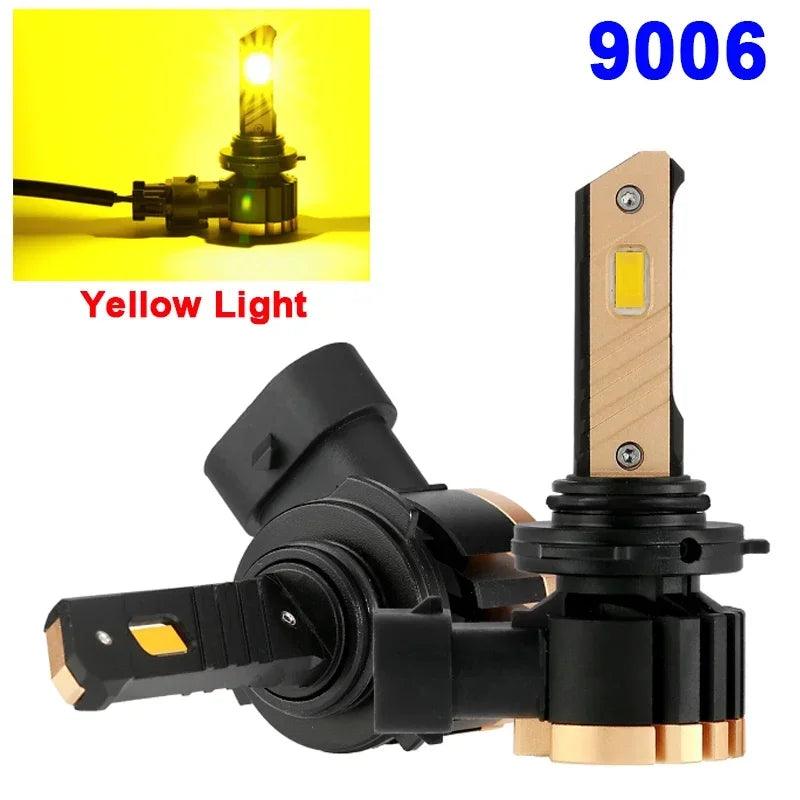 AUXBEAM 1pair 3570 Chip Integrated LED Car Headlight Fog Light Bulbs (White/Yellow Light)