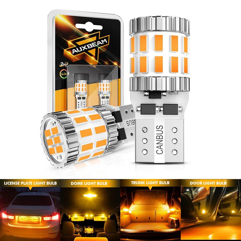AUXBEAM B1 SERIES 168 2825 W5W T10 LED LICENSE PLATE/SIDE MARKER/INTERIOR LIGHT BULBS 3W 400% BRIGHTER CANBUS ERROR FREE 2Pcs