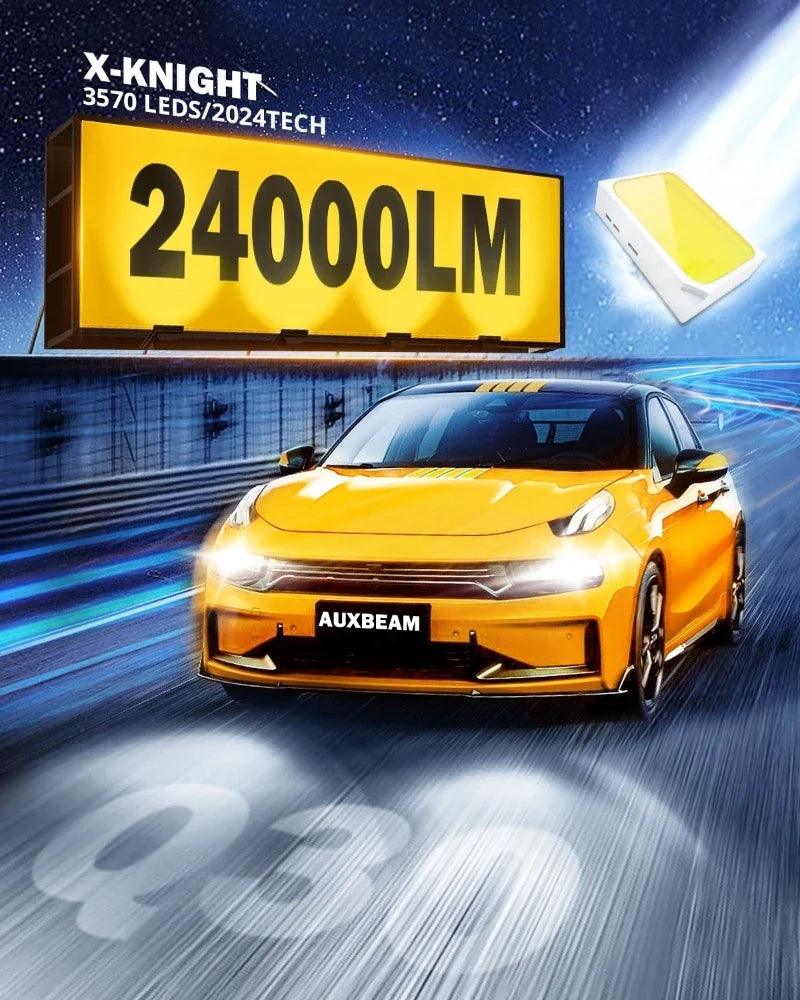 AUXBEAM 110W LED Headlight Bulbs H7 H11 9005 9006 LED Bulbs 24000LM 6500K Cool White Integrated LED Light Bulb Q30 SERIES