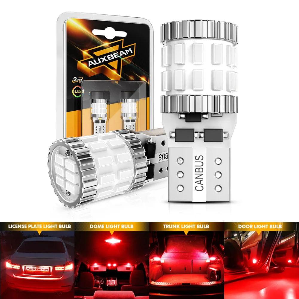 AUXBEAM B1 SERIES 168 2825 W5W T10 LED LICENSE PLATE/SIDE MARKER/INTERIOR LIGHT BULBS 3W 400% BRIGHTER CANBUS ERROR FREE 2Pcs