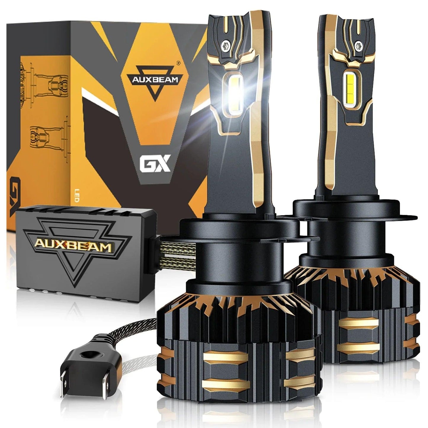 AUXBEAM 110W LED Headlight Bulbs H4 H7 H11 9005 9006 25000 LM Super Bright 6500K White Light Auto Headlamp Car Light GX Series