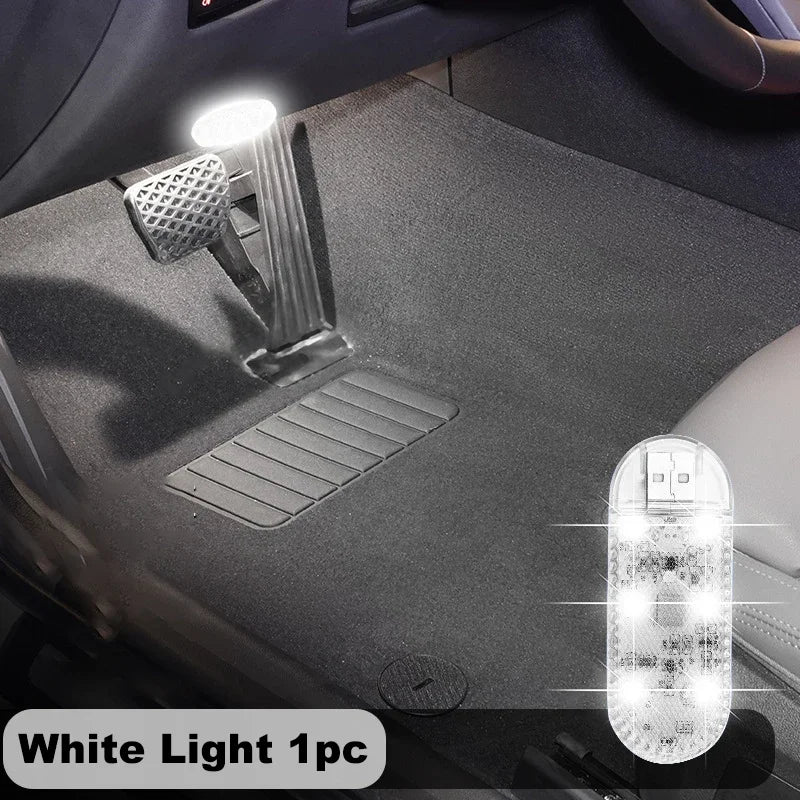 1pc LED Car Mini Touch Light USB Charging Portable Auto Ceiling Reading Night Lamp Wireless Magnetic Decoration Ambinet Light