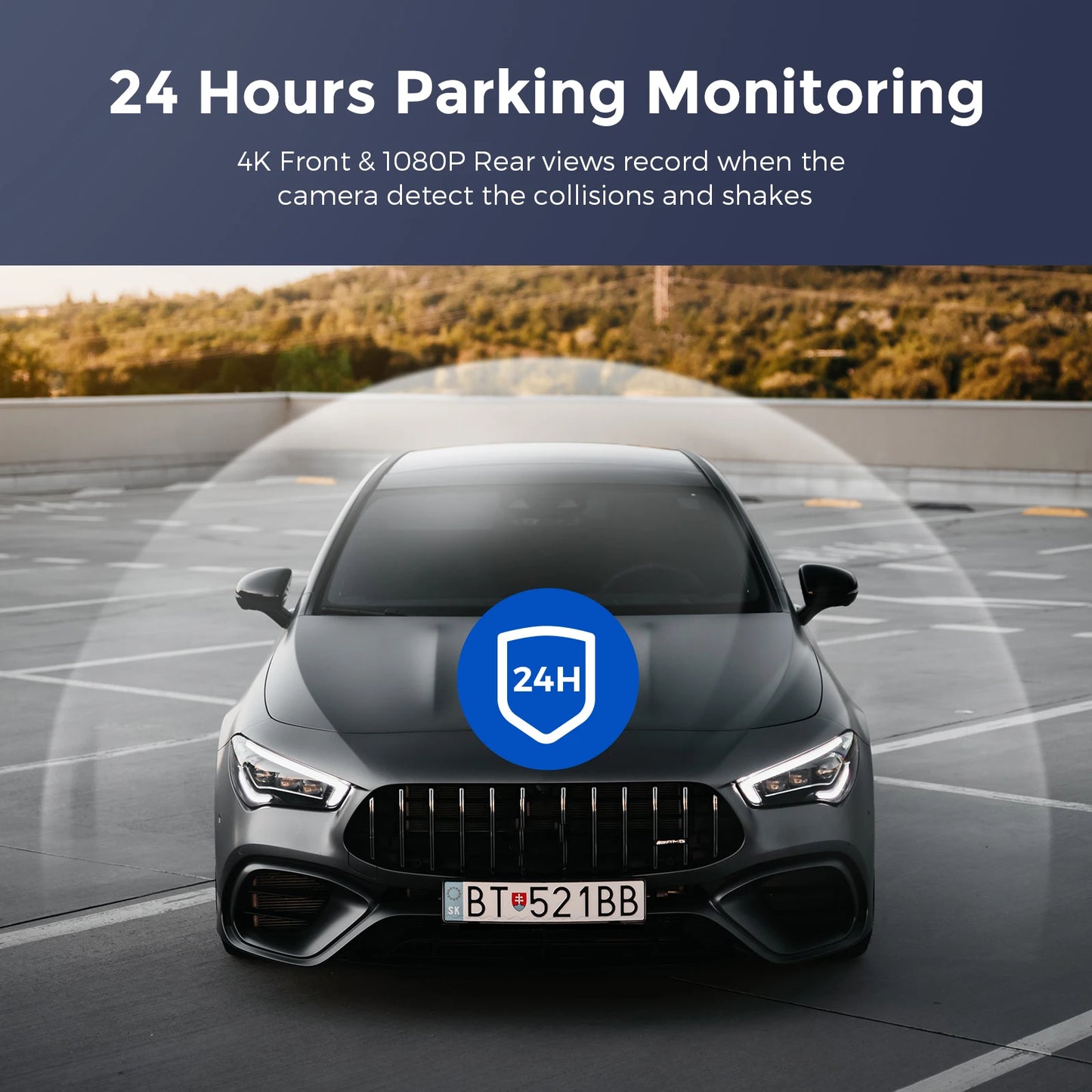 AZDOME Dash Cam M300S 4K 1080P Dual Dash Car Camera Built-in 5.8GHz WiFi GPS Car DVR 24H Parking Mode Night Vision Black Box