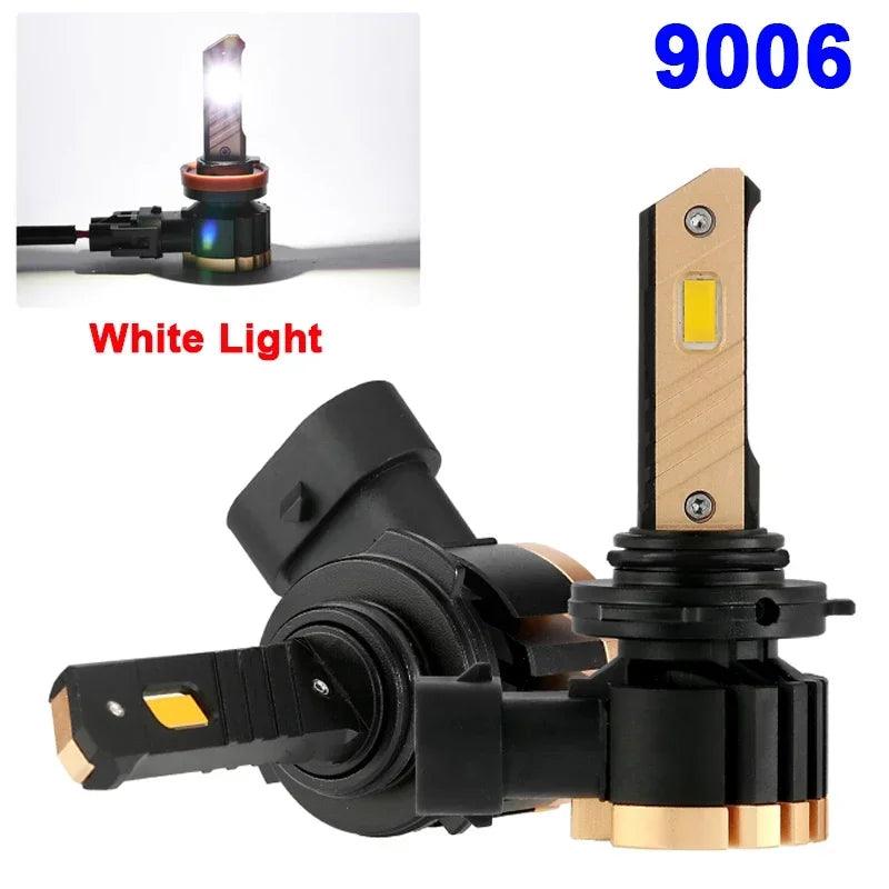 AUXBEAM 1pair 3570 Chip Integrated LED Car Headlight Fog Light Bulbs (White/Yellow Light)