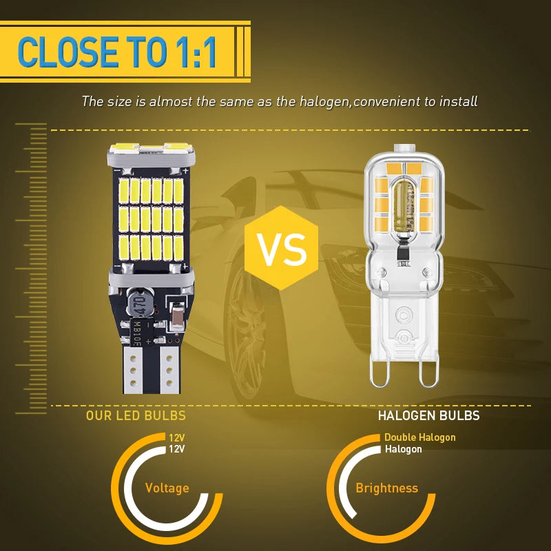 10pcs T15 Super Bright LED Reverse Light - 45 SMD 4014, CanBus Compatible 12V Multi-Color (White, Red, Blue) Car Park Light