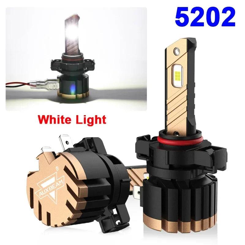 AUXBEAM 1pair 3570 Chip Integrated LED Car Headlight Fog Light Bulbs (White/Yellow Light)