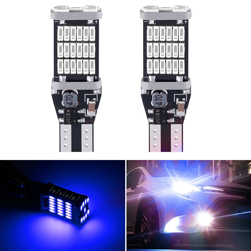 10pcs T15 Super Bright LED Reverse Light - 45 SMD 4014, CanBus Compatible 12V Multi-Color (White, Red, Blue) Car Park Light