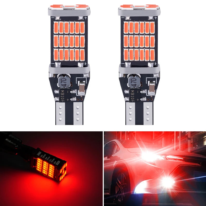 10pcs T15 Super Bright LED Reverse Light - 45 SMD 4014, CanBus Compatible 12V Multi-Color (White, Red, Blue) Car Park Light