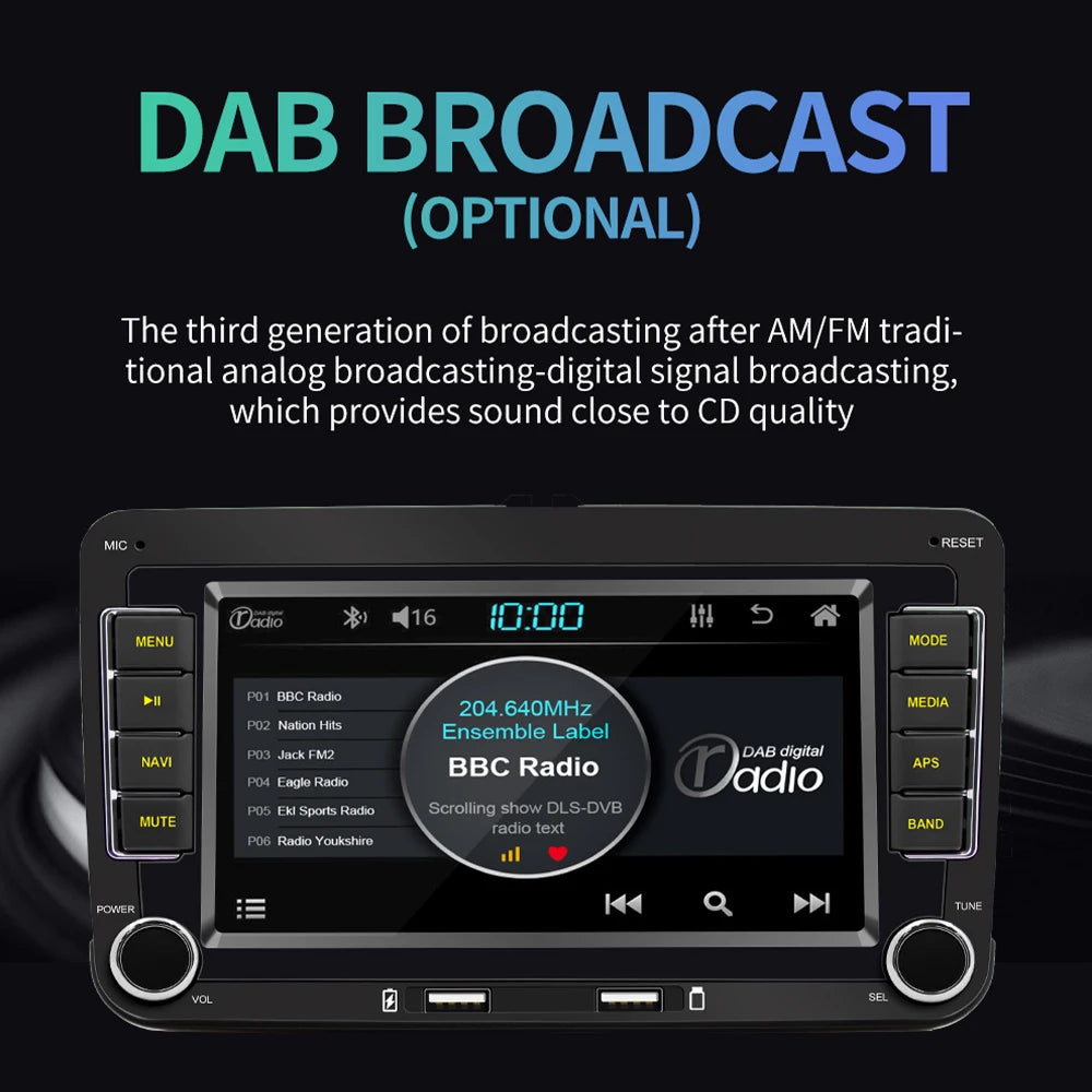 2 Din Car Radio Android11 Car Multimedia Player GPS WiFi Carplay For Volkswagen Skoda Octavia golf 5 6 touran passat polo Jetta