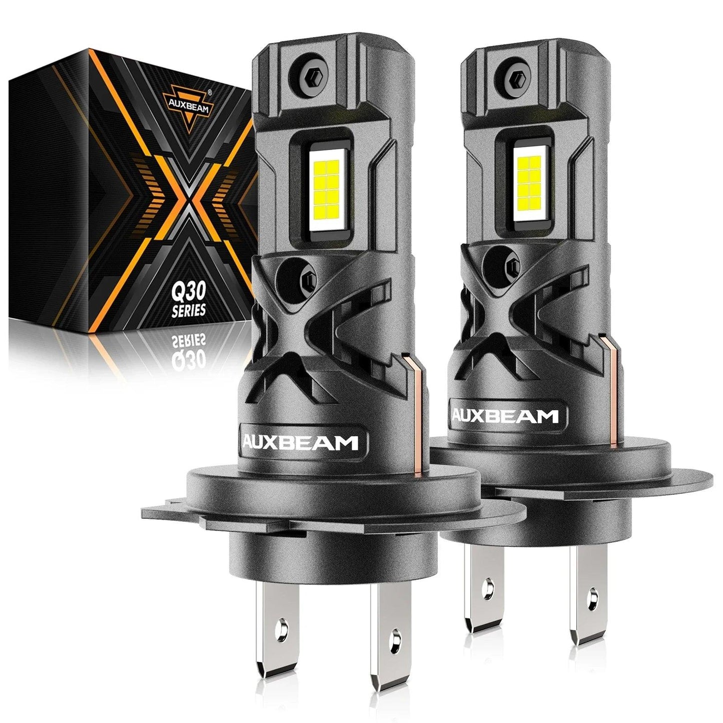 AUXBEAM 110W LED Headlight Bulbs H7 H11 9005 9006 LED Bulbs 24000LM 6500K Cool White Integrated LED Light Bulb Q30 SERIES