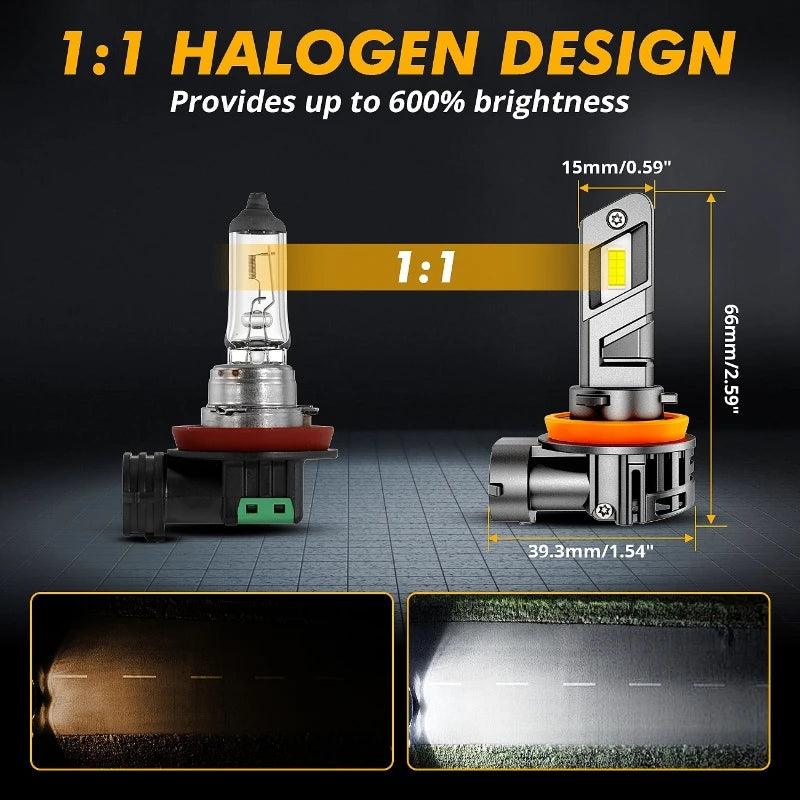 AUXBEAM 70W 20000LM 6500K LED Headlight Bulbs H11/H9/H8 Cool White LED Lamp Bulbs Q25 Series