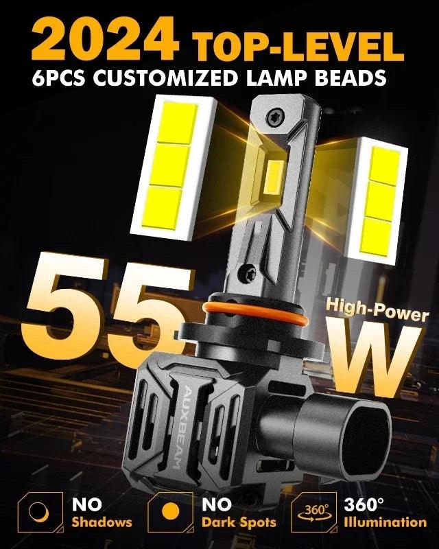 AUXBEAM 2pcs Q30 Series 110W 24000LM Wireless LED Headlight Bulbs