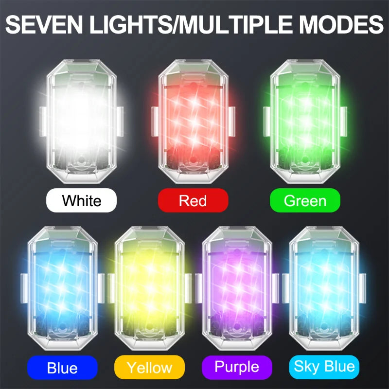Wireless Remote Control LED Strobe Light for Motorcycle Scooter Anti-collision Warning Lamp Flash Indicator Drones Accessories