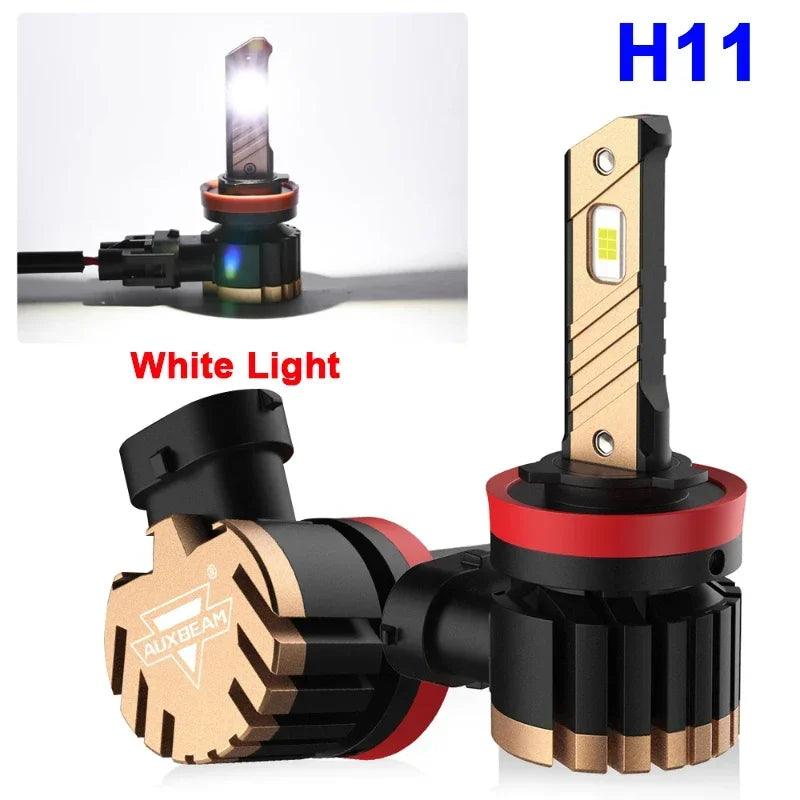 AUXBEAM 1pair 3570 Chip Integrated LED Car Headlight Fog Light Bulbs (White/Yellow Light)