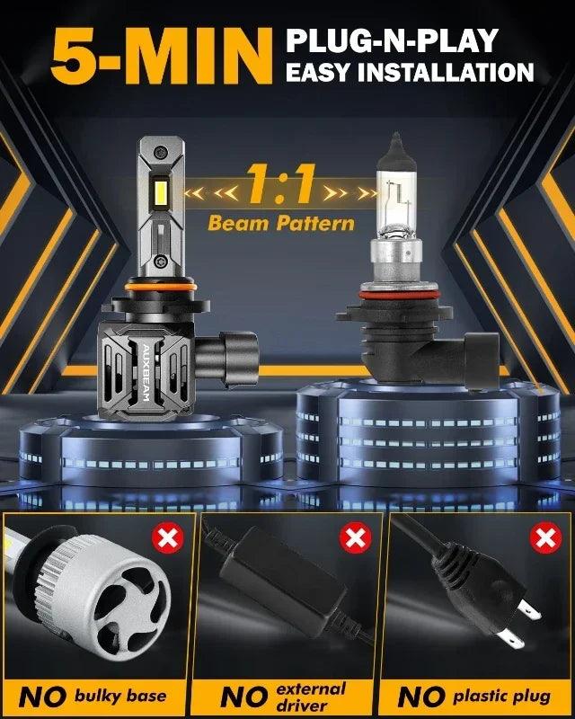 AUXBEAM 2pcs Q30 Series 110W 24000LM Wireless LED Headlight Bulbs