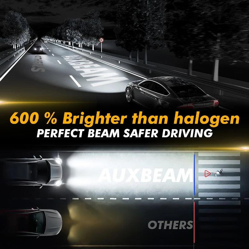 AUXBEAM 70W 20000LM 6500K LED Headlight Bulbs H11/H9/H8 Cool White LED Lamp Bulbs Q25 Series