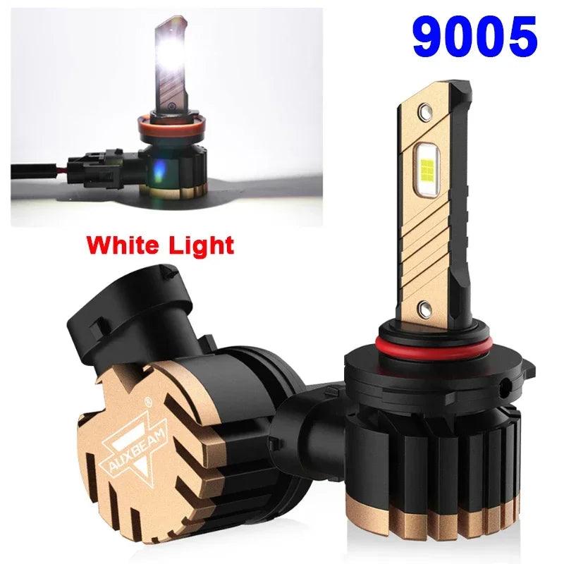 AUXBEAM 1pair 3570 Chip Integrated LED Car Headlight Fog Light Bulbs (White/Yellow Light)