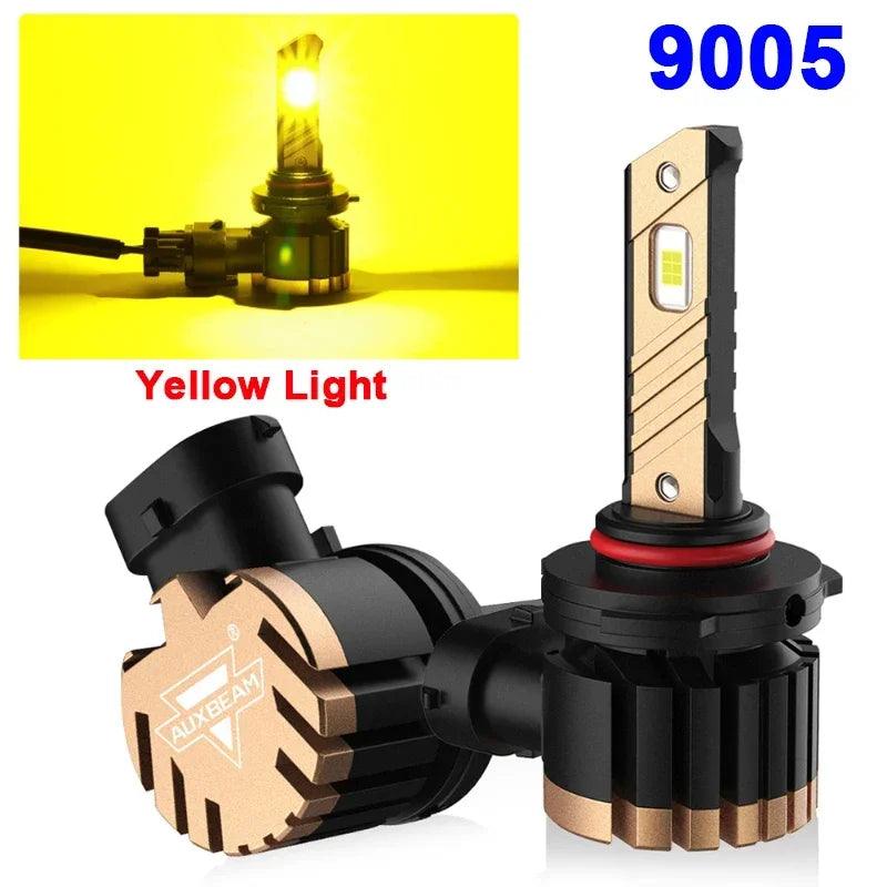 AUXBEAM 1pair 3570 Chip Integrated LED Car Headlight Fog Light Bulbs (White/Yellow Light)