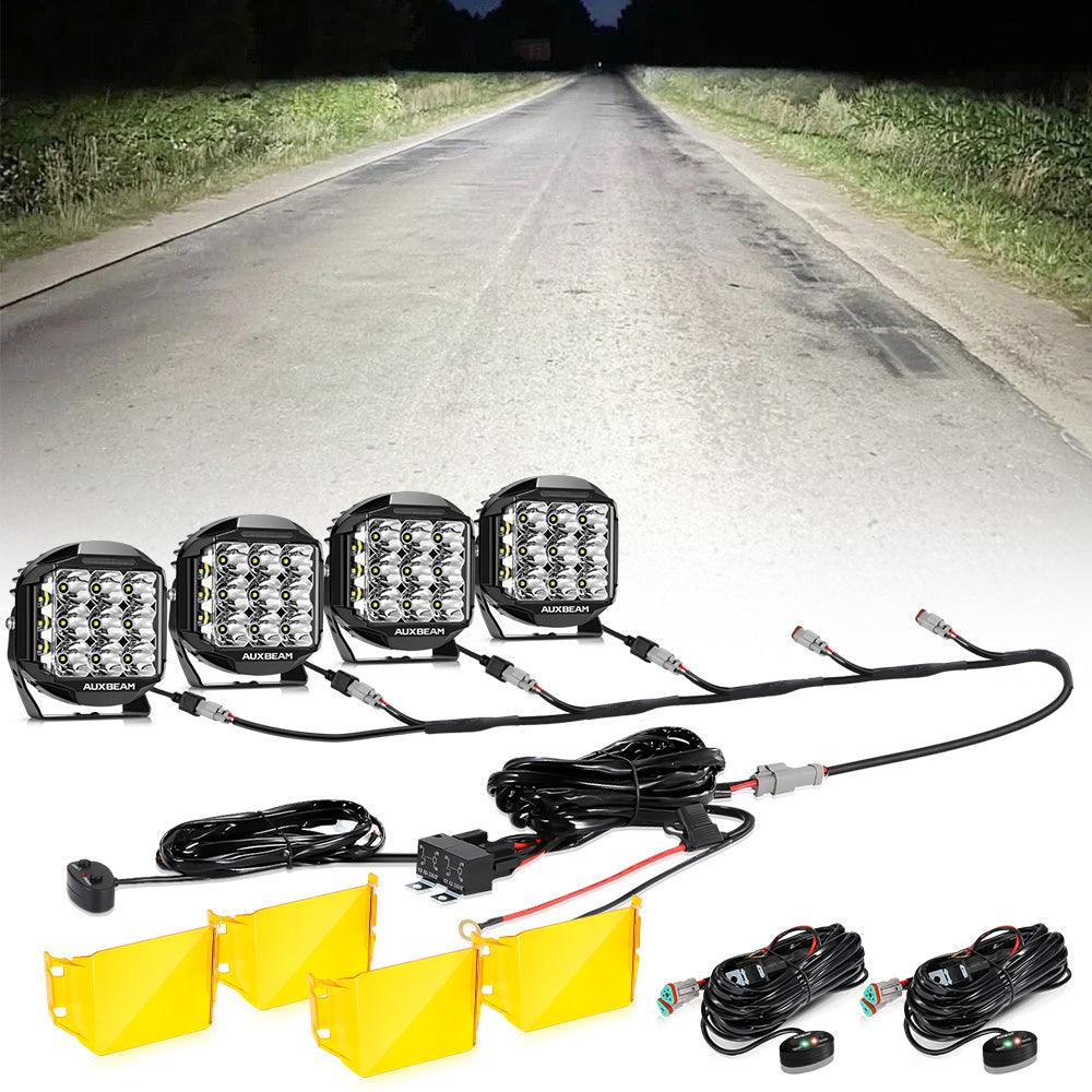 V-MAX Series | 7 Inch 228W 26100LM Combo Beam Side Shooter LED Round Driving Lights with Amber DRL&Backlight