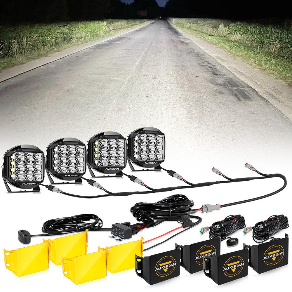 V-MAX Series | 7 Inch 228W 26100LM Combo Beam Side Shooter LED Round Driving Lights with Amber DRL&Backlight
