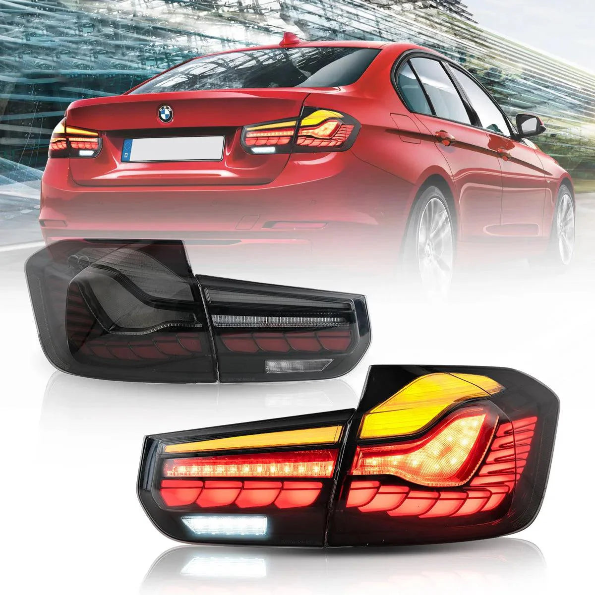 LED Tail Lights Assembly With Dynamic Welcome Light (GTS Style) For 2012-2019 BMW 3 Series 6th Gen (F30 F35 F80)