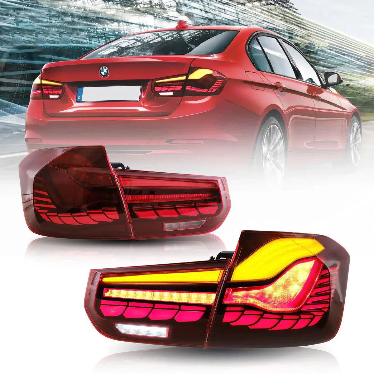 LED Tail Lights Assembly With Dynamic Welcome Light (GTS Style) For 2012-2019 BMW 3 Series 6th Gen (F30 F35 F80)
