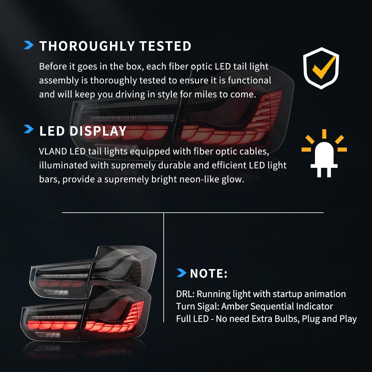 LED Tail Lights Assembly With Dynamic Welcome Light (GTS Style) For 2012-2019 BMW 3 Series 6th Gen (F30 F35 F80)
